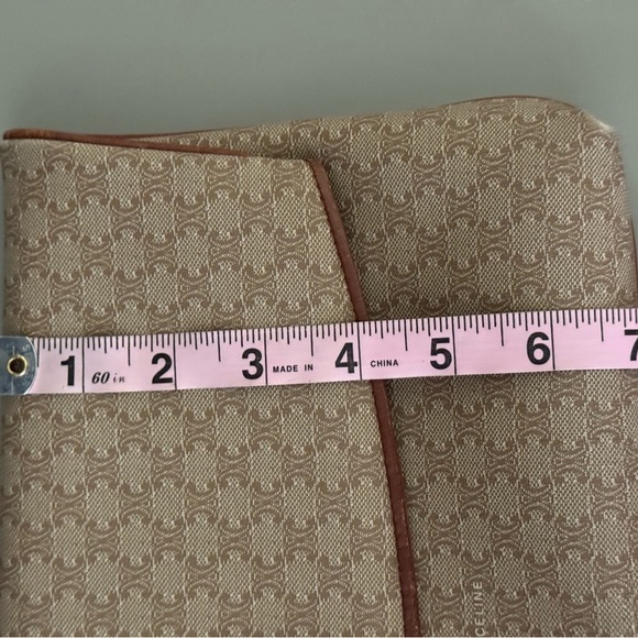 Celine Macadam Shoulder Bag Clutch Beige Brown Leather - Picture 11 of 16